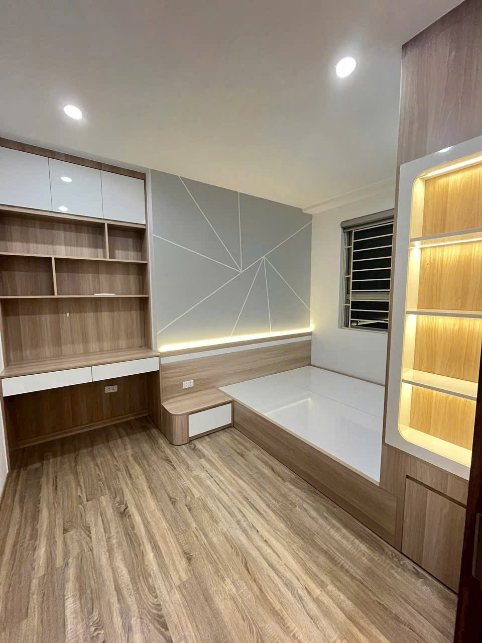 Phòng ngủ master gỗ công nghiệp MDF Vinhomes – Happy Home