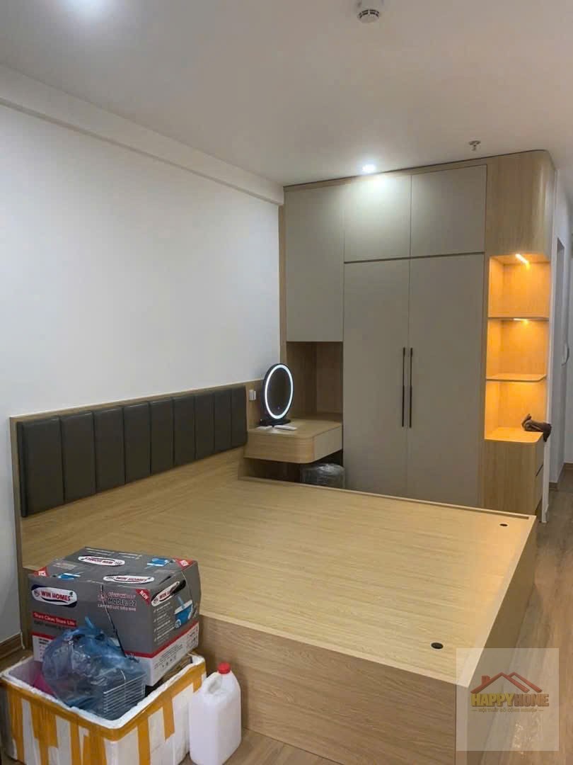 Phòng ngủ trắng đen hiện đại vách lam tối